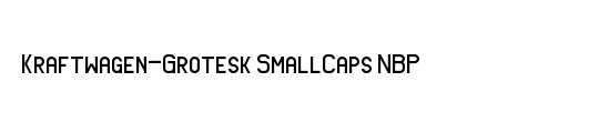 Kraftwagen-Grotesk SmallCaps NBP