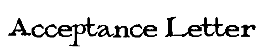Acceptance Letter