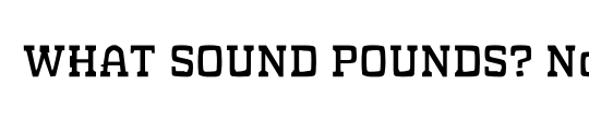 WHAT SOUND POUNDS?