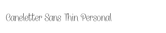 Caneletter Script Thin Personal