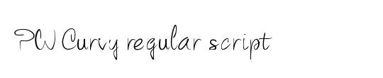 PW Curvy regular script