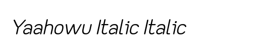 Yaahowu Thick Italic