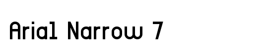 Arial Narrow 7