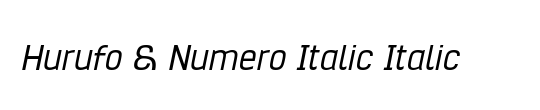 Hurufo & Numero Thin Italic