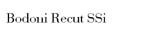 Bodoni Recut Condensed SSi