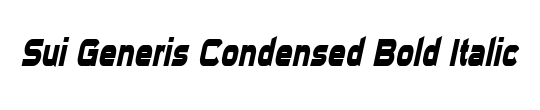 Sui Generis Condensed