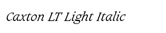 Caxton Light Italic