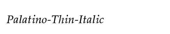 Palatino-Thin-Italic