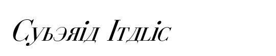 Cyberia Condensed Italic