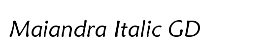 Maiandra Demi Bold Italic GD