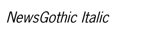 NewsGothic Wd Italic