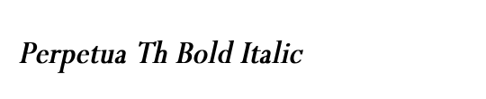 Perpetua Th Bold Italic