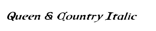 Queen & Country Condensed Italic