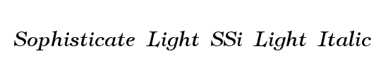 Sophisticate Light SSi