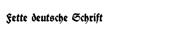 Koch Fette Deutsche Schrift