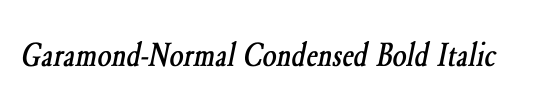 Garamond-Normal Condensed