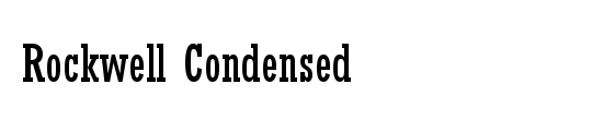 Rockwell Condensed Bold