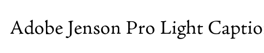 Adobe Jenson Pro Lt Capt