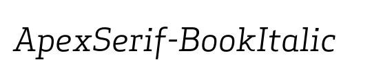 Apex Serif Book Italic