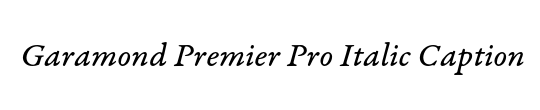 Garamond Premier Pro