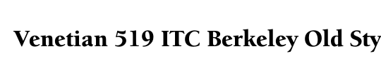 ITC Berkeley Oldstyle Std