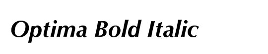 Optima Bold Italic Ex BI