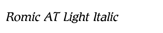 Romic Light Italic