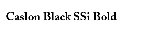 Caslon Black SSi