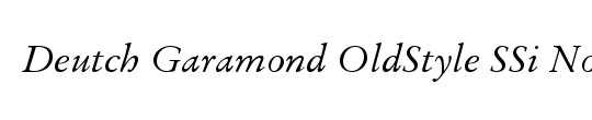 Deutch Garamond OldStyle SSi