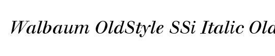 Walbaum OldStyle SSi