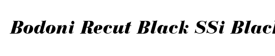 Bodoni Recut BlackCondensed SSi