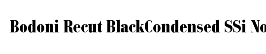 Bodoni Recut BlackCondensed SSi