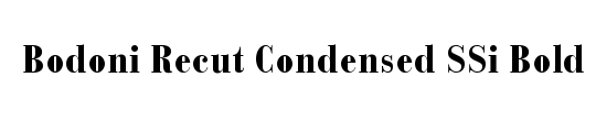 Bodoni Recut BlackCondensed SSi