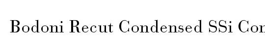 Bodoni Recut Condensed SSi