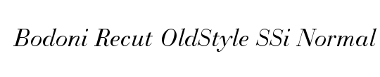 Bodoni Recut OldStyle SSi