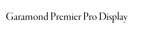 Garamond Premier Pro