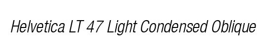 HelveticaNeue LT 47 LightCn