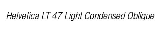 Helvetica LT Condensed