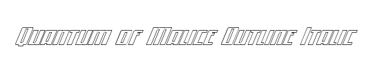 Quantum of Malice 3D Italic