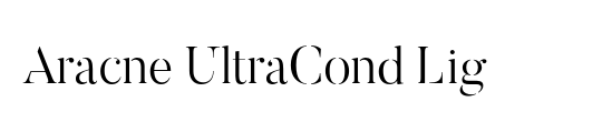 Aracne Ultra Condensed Light Italic