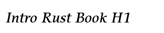 Intro Rust Book