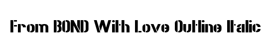 From BOND With Love Expanded Italic