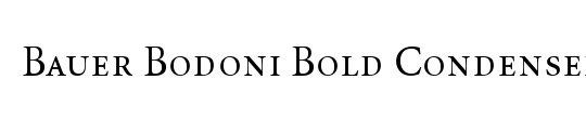 Bauer Bodoni Std Bold Cond