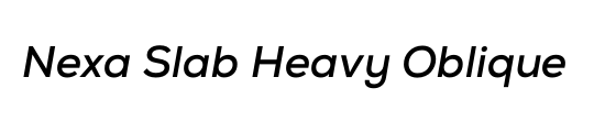 Nexa Slab Heavy Italic