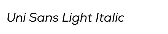 Uni Sans Light Italic