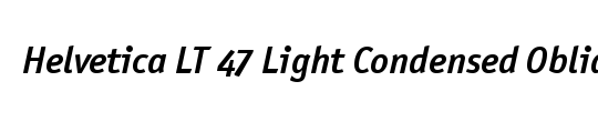 Helvetica LT CondensedLight