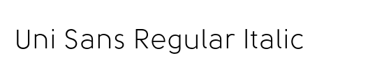 Uni Sans Regular Italic